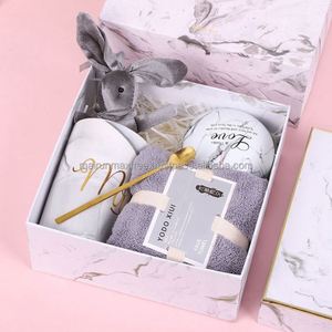 New Product Ideas 2023 Cute Beautiful Anniversary Gift Set with Bunny Coffee <b>Cup</b> Towel Customizable Colors for Girlfriend Lovers - Product Image 5
