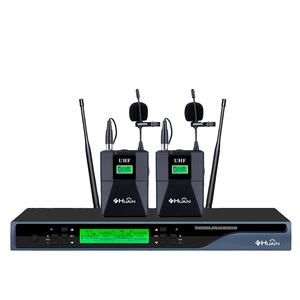 Sistema de micrófono Lavalier UHF inalámbrico de supresión de aullidos para micrófonos recargables inalámbricos profesionales - Product Image 3