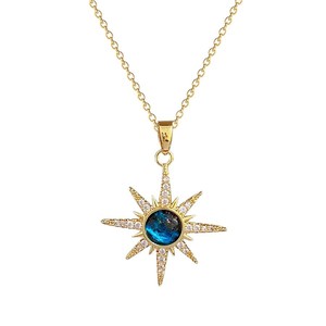 <span class=keywords><strong>Collana</strong></span> con Ciondolo <span class=keywords><strong>Cielo</strong></span> Stellato in Acciaio Inossidabile Placcato Oro 18K per Donna Vendita all'Ingrosso H-0016 - Product Image 2