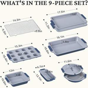 Juego de Utensilios para Hornear <span class=keywords><strong>JOHO</strong></span> BAKING de 9 Piezas, Antiadherentes, de Acero al Carbono Resistente, Ecológicos, con Asas de Silicona, Duraderos - Product Image 6