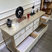Commode et coiffeuse de luxe personnalisées en bois massif incrustées de nacre pour chambre et salon