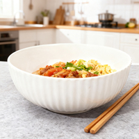 Bol à soupe moderne de 6,1 pouces en céramique blanche pure, bol à salade de fruits pour restaurant, sur mesure