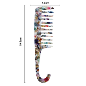 Pettine in acetato a denti larghi con Logo personalizzato con crossboard stile alla moda con gancio acido acetico - Product Image 3