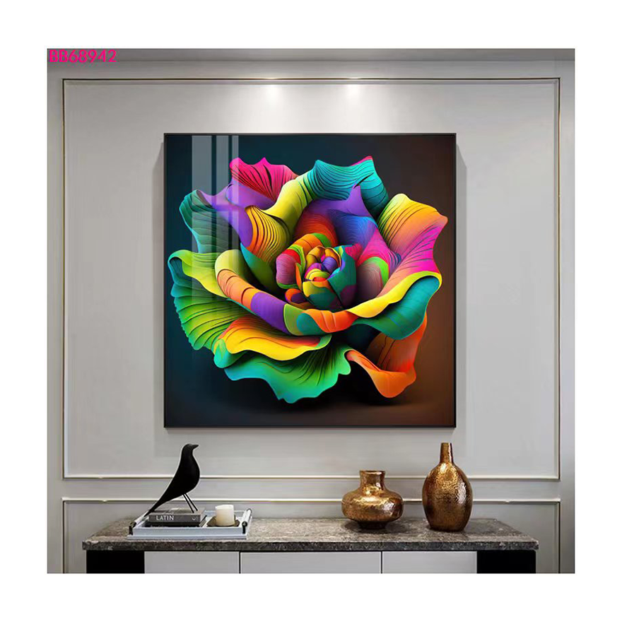 Handgeschilderd Canvas Olieverfschilderij Muur Kunst Decor Abstracte Bloem Goud Folie Olieverf Voor Woonkamer Home Decor