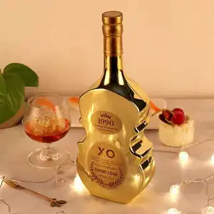 Factory Customize Top Quality Brandy Bottle 700ml Frosted Clear Carved Labeled Brandy Liquor Glass Bottle