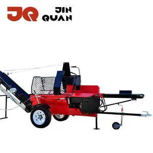 Hot Sale!!! JQ 15 tons firewood processor with chain wood processor with log lift gas engine automatic 30T wood splitter sale