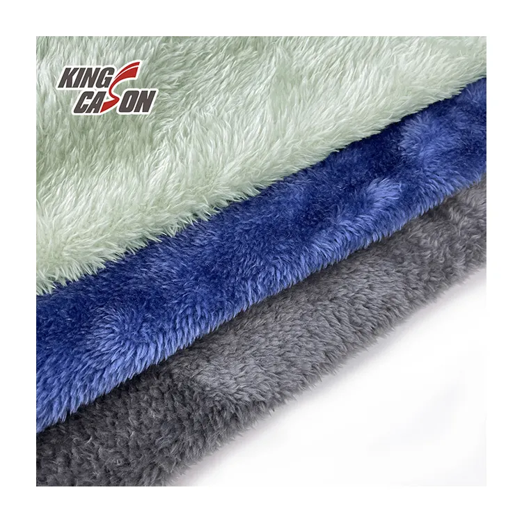 Kingcason Wholesales Shaggy Solid Sherpa Fleece Fabric for Blanket