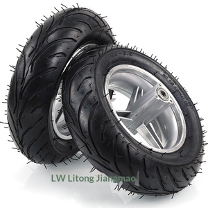 Pneu <span class=keywords><strong>de</strong></span> <span class=keywords><strong>moto</strong></span> mini Deji 49CC, type sport, 90/65-65 pouces, 110/50-65, tubeless, en caoutchouc naturel, 4/6/8 plis, noir - Product Image 5