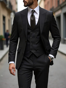 Traje de negocios informal de tres piezas de alta calidad <span class=keywords><strong>para</strong></span> <span class=keywords><strong>hombre</strong></span>, patrón Floral de talla grande, peinada antiestática, cuello mandarín, boda - Product Image 2