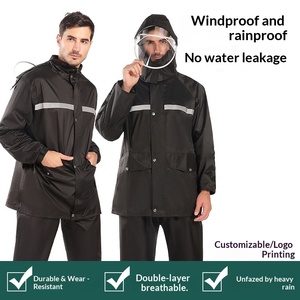Ensemble imperméable réfléchissant deux pièces en tissu Oxford <span class=keywords><strong>pour</strong></span> homme et femme, idéal <span class=keywords><strong>pour</strong></span> la <span class=keywords><strong>pluie</strong></span> forte, la conduite de vélos électriques, la pêche en extérieur et le travail (taille XL) - Product Image 6