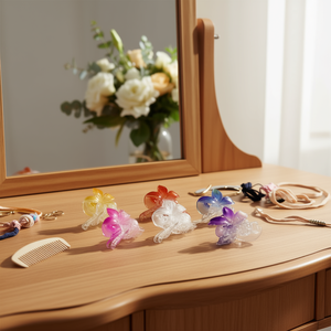 Pinza para el pelo con diseño de frangipani de 9 cm, con degradado de colores, para mujer, accesorio de moda. - Product Image 3