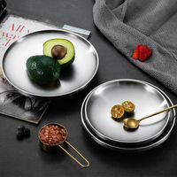 Zhenneng haute qualité 201 acier inoxydable argent or chargeur assiettes barbecue plateau plats et assiette assiette ronde pour la cuisine