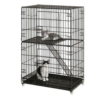 Cage pour animaux de compagnie en maille métallique DIY, parc à chat multi-niveaux de grande taille avec enclos intérieur pour chaton avec plateau en plastique, vente en gros