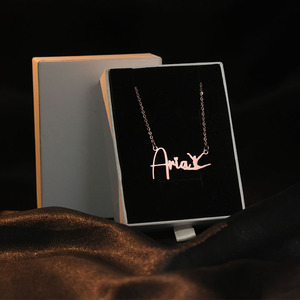 Collana Personalizzata per <span class=keywords><strong>Bambini</strong></span> in Acciaio Inossidabile Placcato Oro 14K con Ciondolo a Lettera e Catena alla Moda, Regalo Carino - Product Image 2