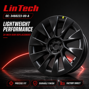 Jante en alliage d'aluminium <span class=keywords><strong>LinTech</strong></span> 20 pouces 9.5J ET45 5x114.3, noire, légère, remplacement OEM pour Tesla Model Y, référence OE 3488223-00-A - Product Image 4