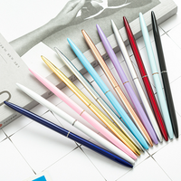 Stylo à bille de bureau en métal avec base en métal coloré, design le plus récent, pour comptoir de banque, largeur d'écriture de 0,5 mm