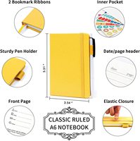 Carnet de notes personnalisé A6 de poche, mini, mignon, imperméable, en gros, couverture rigide, lignes collégiales, bloc-notes avec porte-stylo