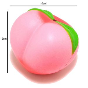 ของเล่นที่บีบมือรูปลูกพีชสีชมพูอ่อนน่ารักทำจากหนัง PU ขนาดใหญ่10ซม. สำหรับเด็กใช้กดเล่นแบบช้าๆเพื่อลดความดัน - Product Image 6