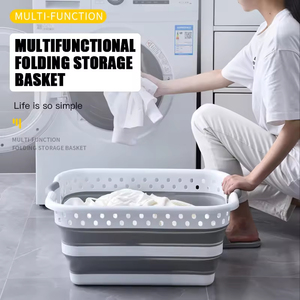 Cesto per Bucato Pieghevole <span class=keywords><strong>da</strong></span> 38L, Grande Capacità, in Plastica con Manici per Casa e <span class=keywords><strong>Bagno</strong></span> - Product Image 3