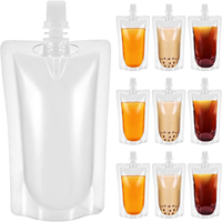 Vente en gros Sacs pochette à bec en plastique transparent pour l'eau, le café, les boissons, le jus de fruit Sac debout Sac à bec verseur