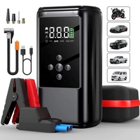 Compresseur d'air portable pour voiture 12V 6400mAh avec moniteur de pression des pneus, manomètre numérique à pince et démarreur de secours