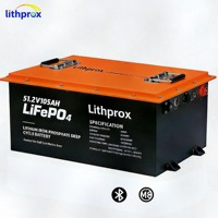 Batterie LiFePO4 à décharge profonde 48V 105AH 5KW Grade A pour voiturette de golf avec BMS intelligent Bluetooth Terminal M8 6000 cycles CE RoHS IP67 OEM ODM