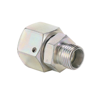 Raccord de tube hydraulique métrique mâle-femelle à compression en acier au carbone léger 2C, zingué