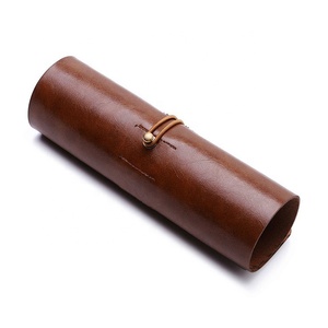 Custom Split Leather Travel Tools Watch Organizer Roll <strong>Bag</strong> <strong>Cable</strong> Management Roll up Pouch <strong>Bag</strong> - Product Image 4