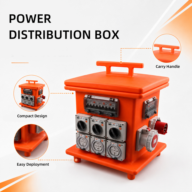 CHENF IP67 Waterproof Orange Installation Industrial Outdoor 32/63/125A Electrical 24/36Ways Distribution Box Model OEM Brand