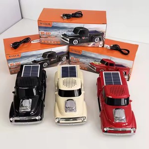 Haut-parleur rétro WS-692 en forme de voiture, alimenté par énergie solaire, stéréo sans fil, subwoofer haute fidélité, audio actif, idéal pour un cadeau - Product Image 6
