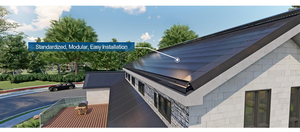 Panneau de tuiles solaire bifacial durable en silicium monocristallin BIPV 25.8% efficacité facile à installer bardeaux noirs étanches pour - Product Image 4