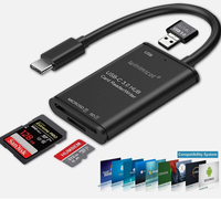 Pembaca Kartu USB C ke SD, Adaptor OTG, Pembaca Kartu Memori Mikro