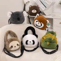 Vente chaude mignon animal en peluche jouet panda dinosaure forme en peluche sac à dos sac belle peluche paresseux koala ours en peluche sac à bandoulière
