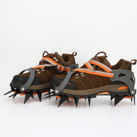 Espadrilles de neige avec pointes en acier inoxydable, 12 dents, pour chaussures de randonnée sur la neige et la glace, nouvelle forme, 1 paire