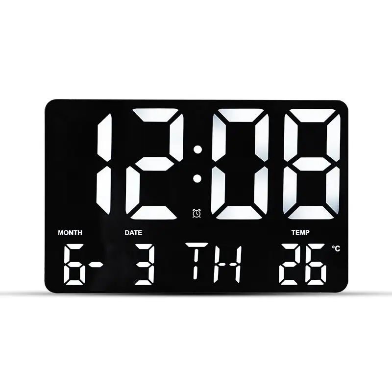 Home Decoration Large Digital Electric LCD Display Wall Table Alarm Clock LED Calendar Clock
