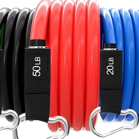 Ebuy T317 Ensemble de 11 bandes de résistance en tissu polyester, boucle de fitness, pour musculation à la maison et entraînemen