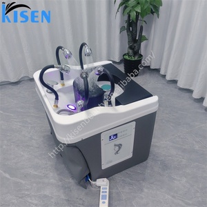 Nouveau lavabo de douche multi-têtes Kisen pour le lavage des cheveux avec circulation d'eau et raccordement aux tuyaux - Product Image 1
