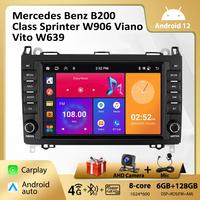 Radio Mobil Layar Sentuh 7" 2 Din untuk Mercedes Benz B200 Class Sprinter Vito dengan CarPlay Android Auto Mirror Link GPS Nav WiFi