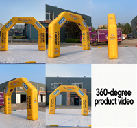 Arche de départ gonflable Oxford pour événements sportifs, arche gonflable publicitaire personnalisée inclinée pour marathon, arche gonflable murale pour événements