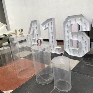 Soportes Redondos Decorativos de Acrílico para Fiestas y Eventos, Pedestal Transparente de Acrílico, Cilindro de Acrílico para Exhibición, Soporte para Pastel de Mesa de Postres - Product Image 1