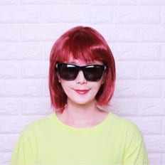 Bordeaux lunghi capelli sintetici corti per capelli da festa in fibra ad alta temperatura 14 pollici qualità per feste-acquista 2 - Product Image 1