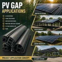 Çizim Tabanlı EPDM PV Modül Çerçeve Sızdırmazlık T-Profil Su Geçirmez Kauçuk Şerit, Fotovoltaik Panel Boşluk Doldurma Sistemleri için
