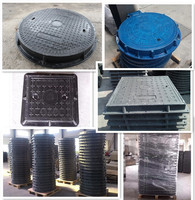 EN124 C250 D400 Carré En Fibre De Verre SMC Composite Gully Grille D'égout pour Système De Drainage D400 FRP Manhole Cover