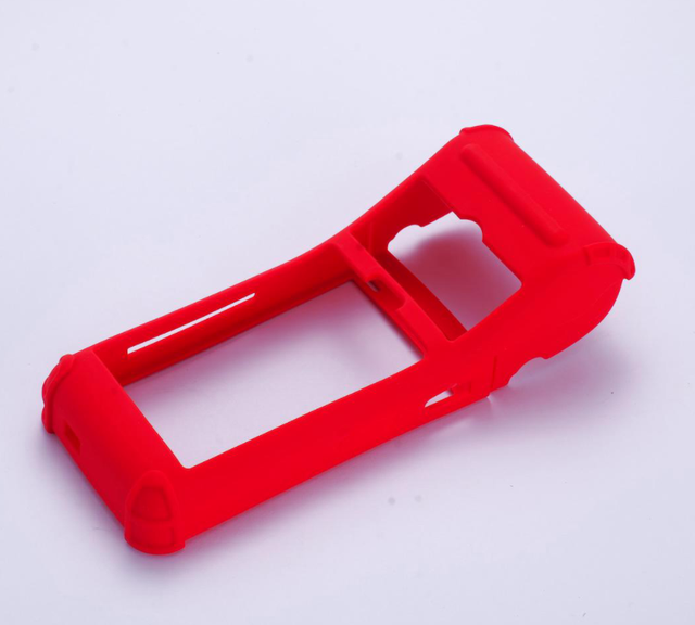 Durable Red Silicone Protective Shell Reusable Anti-drop Rubber Case for Handheld POS Terminal Scanner Equipment Cover