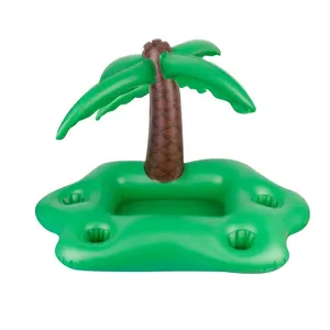 factory vinyl inflatable palm tree bar tray pool float durable plastic blow up beach serving tray drink bracket accessories