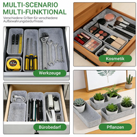 Lot de 8 organiseurs de tiroirs en feutre, inserts souples empilables en feutre pour bureau et armoire