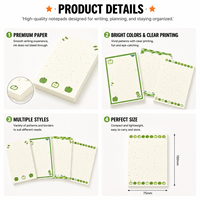 Blocs-notes personnalisés imprimés avec un motif de pomme coloré, papier de qualité supérieure, notes autocollantes décoratives, bloc-notes de bureau pour le bureau, l'école, la papeterie
