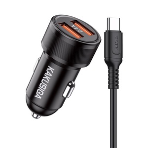 KAKUSIGA Car <b>Charger</b> 2xUSB 5V 2.4A Fast Charging With <b>Type</b> <b>C</b> <b>Cable</b> - Product Image 1