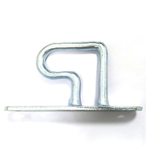 Plaque d'œil courbée zinguée avec crochet de fixation décalé pour bâche et cordage d'arrimage - Product Image 2