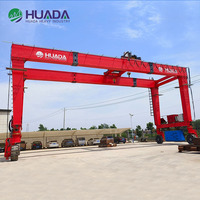 Grue portique sur pneus en caoutchouc personnalisée 30 50 80 tonnes, structure en acier, atelier, levage industriel lourd, certifiée CE